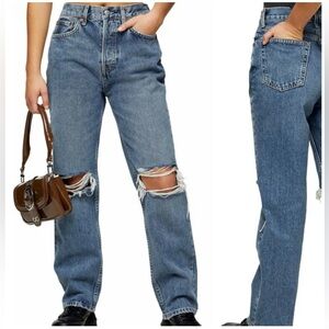 Topshop Distressed Dad Jeans